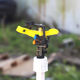 4 points double nozzle yellow wing adjustable rocker nozzle lawn garden irrigation watering tree 360 degree automatic Rotating nozzle