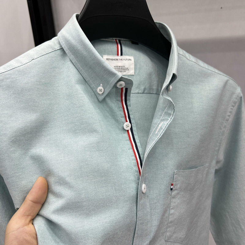 American Tommy Tommy Men's Long-Sleeved Lapel Shirt High-End Versatile Oxford Cotton Shirt Men's Tops American Tommy Tommy Men's Long-Sleeved Lapel Shirt High-End Versatile Oxford Cotton Shirt Men's Tops