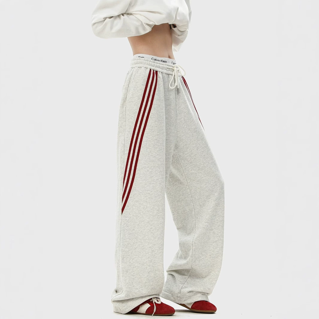 Спортивные летние брюки в стиле casual, американский стиль, тренд сезона, свободный прямой покрой