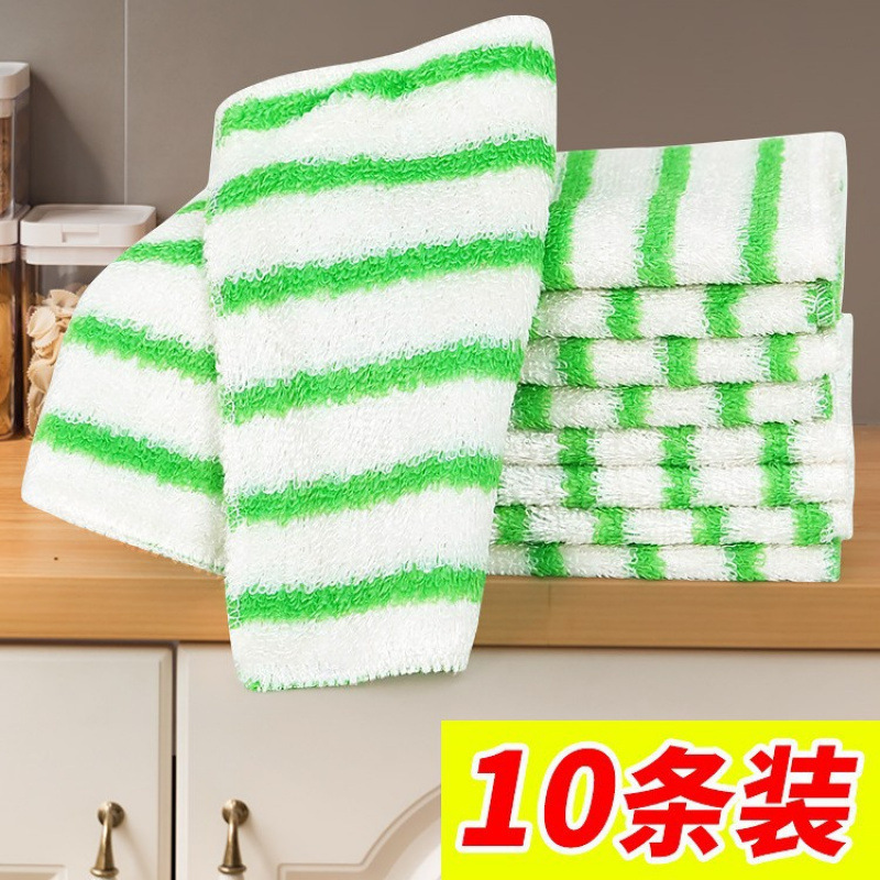 Upgraded Dish Towel Bamboo Fiber Non-Stick Oil Absorbent Rag Kitchen Dishcloth Household Degreasing Wholesale
