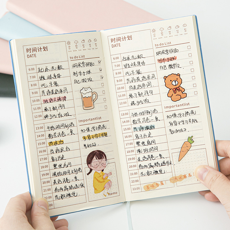 每日计划本日计划日程表笔记本子记事时间管理考研学习自律打卡本|ru