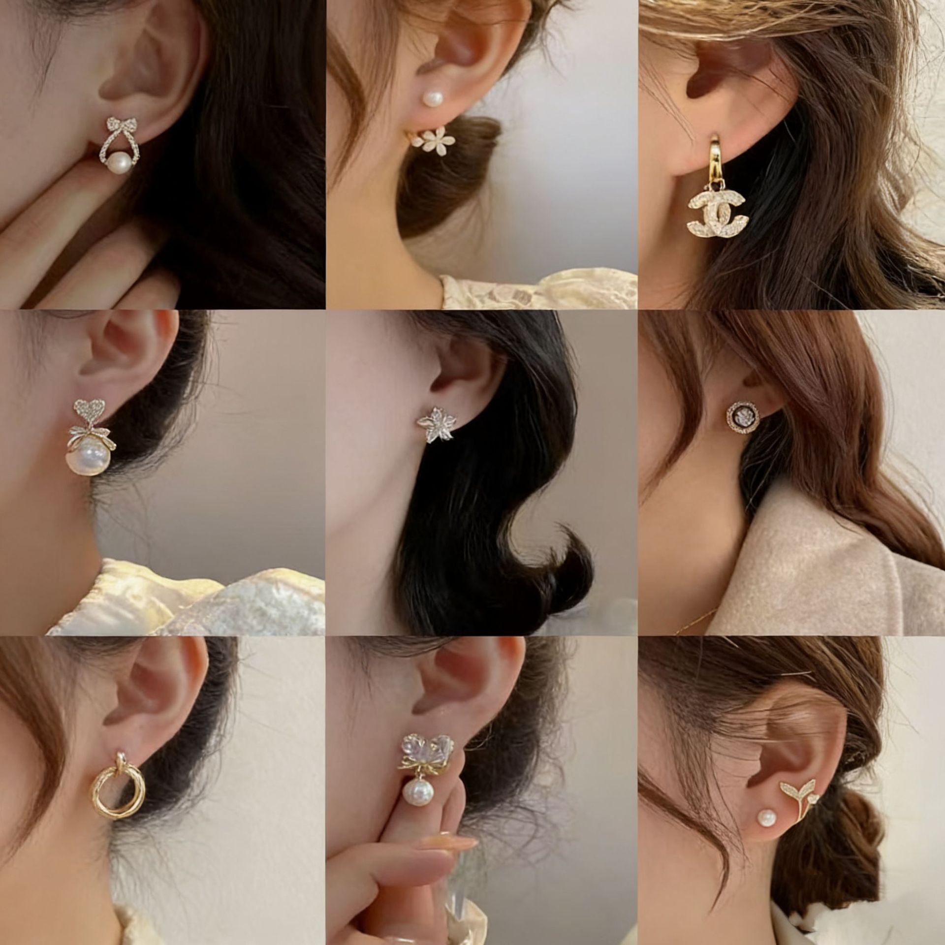 universal earrings with zircon