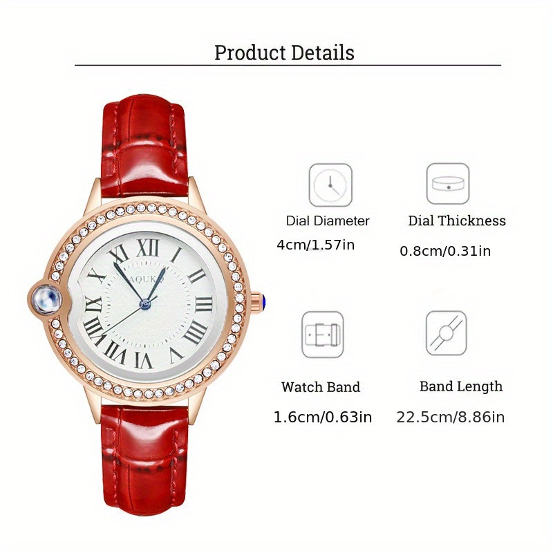 Wish new watch ladies simple diamond luminous retro women's watch belt quartz watch manufacturers in stock wholesale_voghion.com