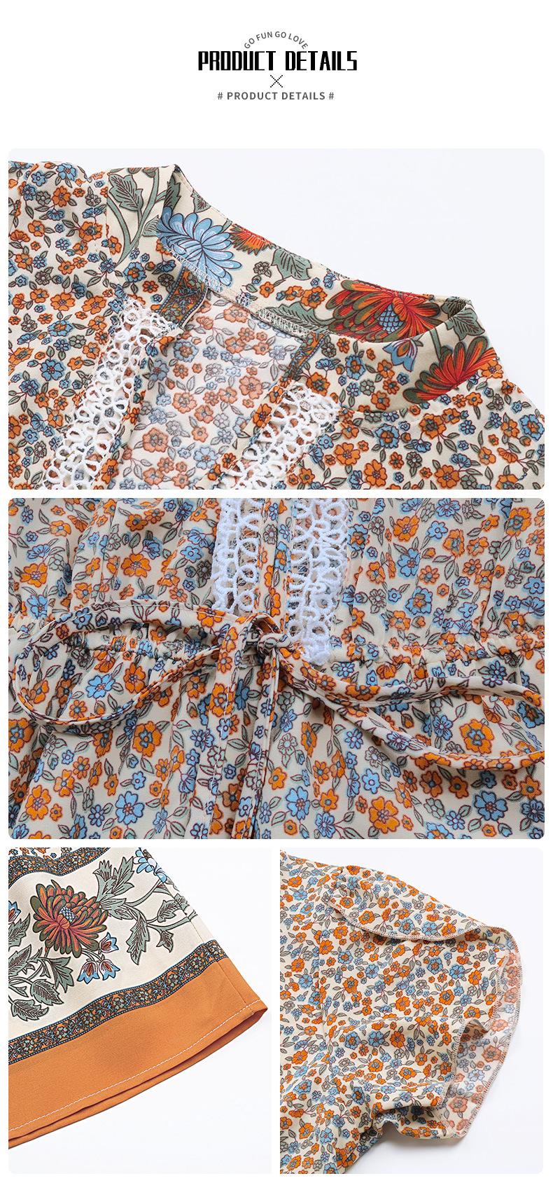 Ditsy Floral Pattern Summer Season Printing Design Casual Style Wholesale Casual Printing Ditsy Floral Holiday Travel V Neck Short Sleeve Regular Dress