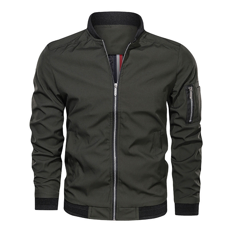 Straight European size spring and autumn clothing men's baseball youth top slim fit flight jacket men_voghion.com