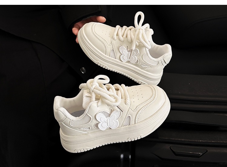 Atmungsaktive Weiße Sneaker Für Mädchen Leichte Freizeitschuhe_voghion.com