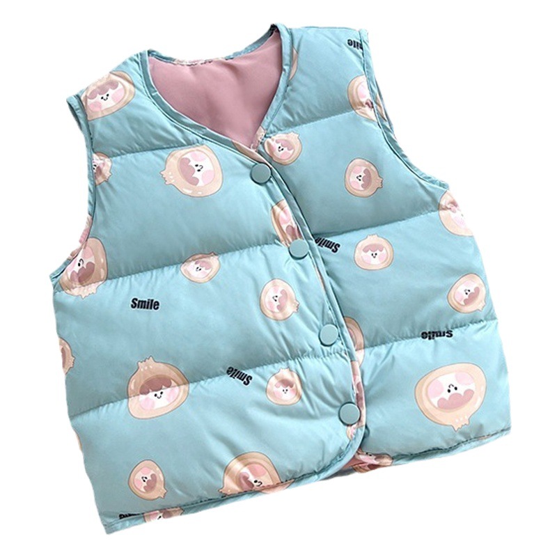 New Children's Down Vest 90 White Duck Down Thickened Warm Vest for Boys and Girls Baby's Exterior Waistcoat in Autumn and Winter