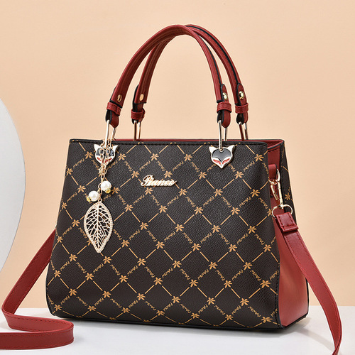 Mom bag for women  new women's handbag fashionable and grand mother-in-law middle-aged women's bag large capacity one-shoulder cross-body