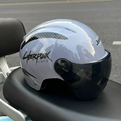 National Standard 3C Certified Electric Vehicle Safety Helmet Cyberpunk Electric Motorcycle Summer Sun Protection Helmet for Men and Women Couples (Motosiklet kaskı (dəbilqə)) - gray-brown-short-glasses-one-size-fits-all