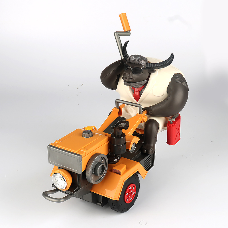 Douyin eléctrico ganado magia tractor coche de juguete música luz giratoria interactiva truco caminar modelo de tractor