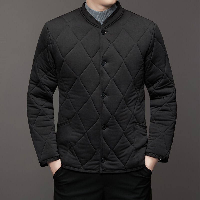 2025 Middle-Aged and Elderly Men's Warm Camel Velvet Dad's Winter Outwear Fleece-Lined Thickeneded Cotton Jacket Top