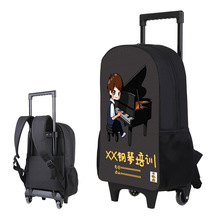 钢琴机构广告拉杆书包 小学生儿童带轮子手拉伸缩拉杆背包2档可调