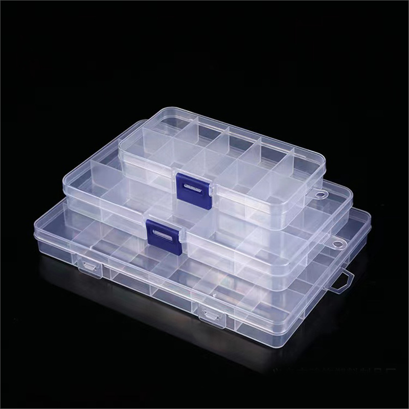 Accesorios DIY piezas de joyería cuentas transparentes caja de almacenamiento pendientes caja de almacenamiento joyería caja de acabado caja desmontable