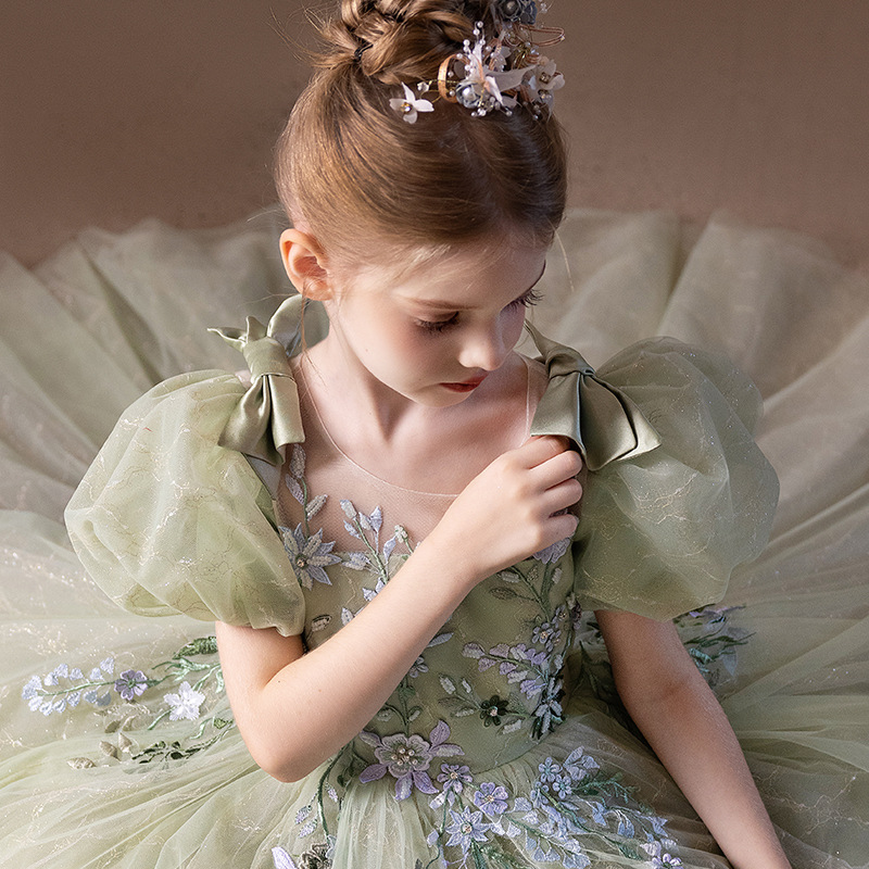 Vestido infantil vestido de princesa de alta gama nuevo vestido de nicho de lujo ligero de alto nivel rendimiento de piano vestido de noche