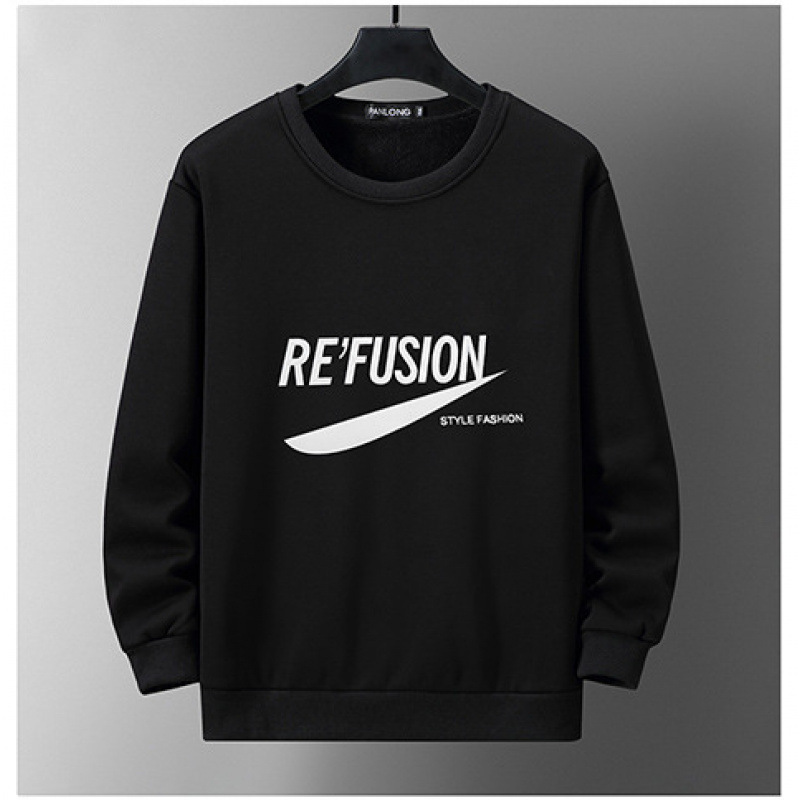 New Style Fleece-Lined and Thickened Oversized Loose Sweatshirt with Round Neck for Plus-Size Individuals 175kg New Style Fleece-Lined and Thickened Oversized Loose Sweatshirt with Round Neck for Plus-Size Individuals 175kg