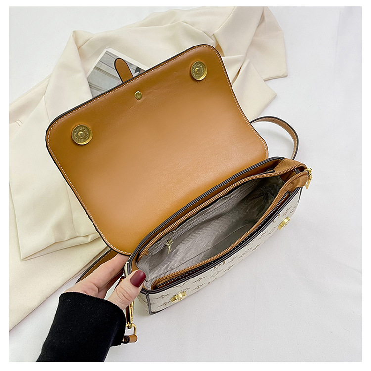 High-End-Damentasche, trendige Damentasche, modische kleine Tasche, Retro-Druck-Handtasche, Umhängetasche, leichte Luxus-Umhängetasche_voghion.com
