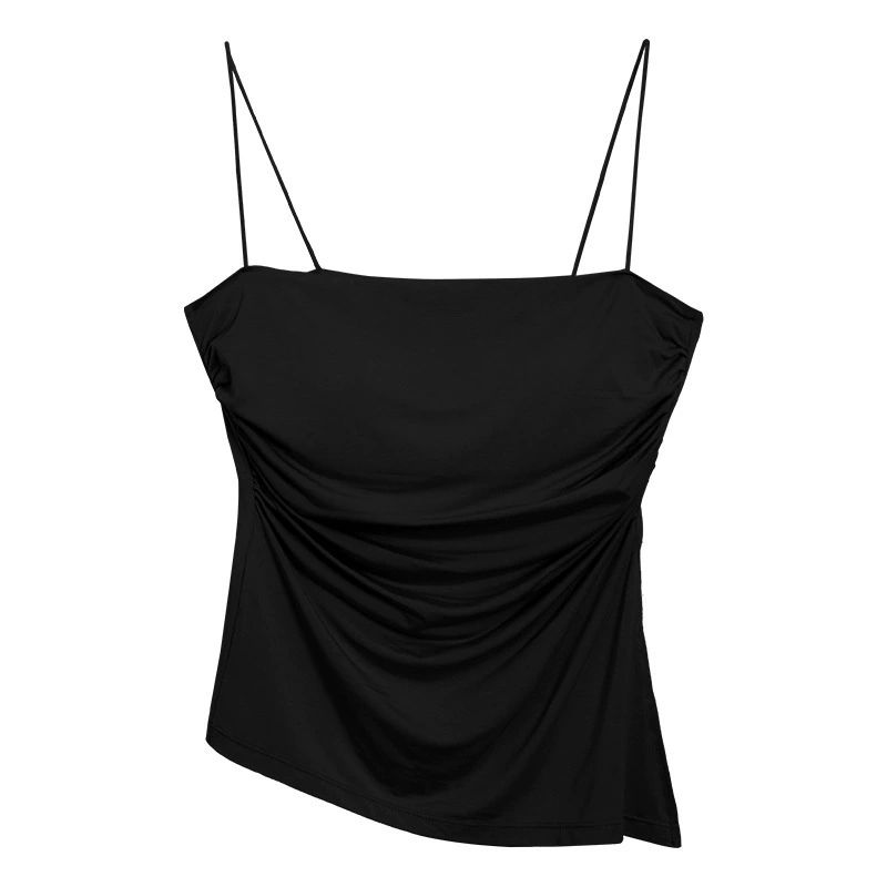 Summer Tank Top, Ruched Camisole with Cups, Fitted Lifting Effect
