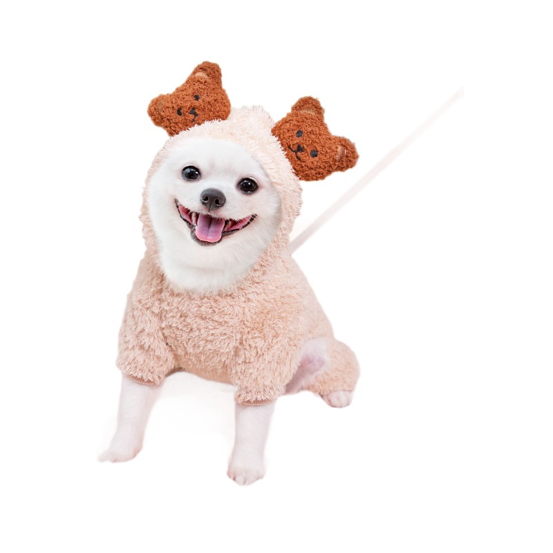 Otoño y invierno ropa de perro pequeño gato de mascota ropa de invierno de cuatro patas osos pequeños perros peluche gatos artículos para perros