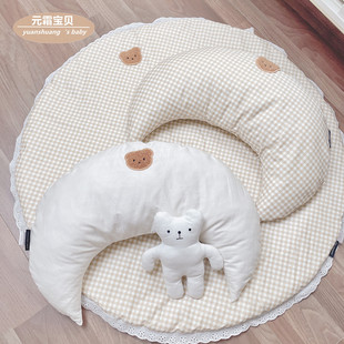 ins Korean-style Bear Breastfeeding Pillow U-shaped Pillow Removable and Washable Pillow Baby Pillow Children's Lie-down Bed Pillow Bed Cover
