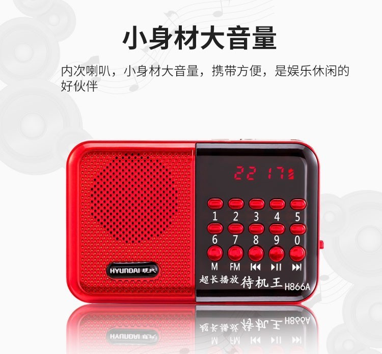 Jinzheng KK69bt 高齢者カードラジオ歌うマシンデジタルカラオケポータブルスピーカー充電式再生|undefined