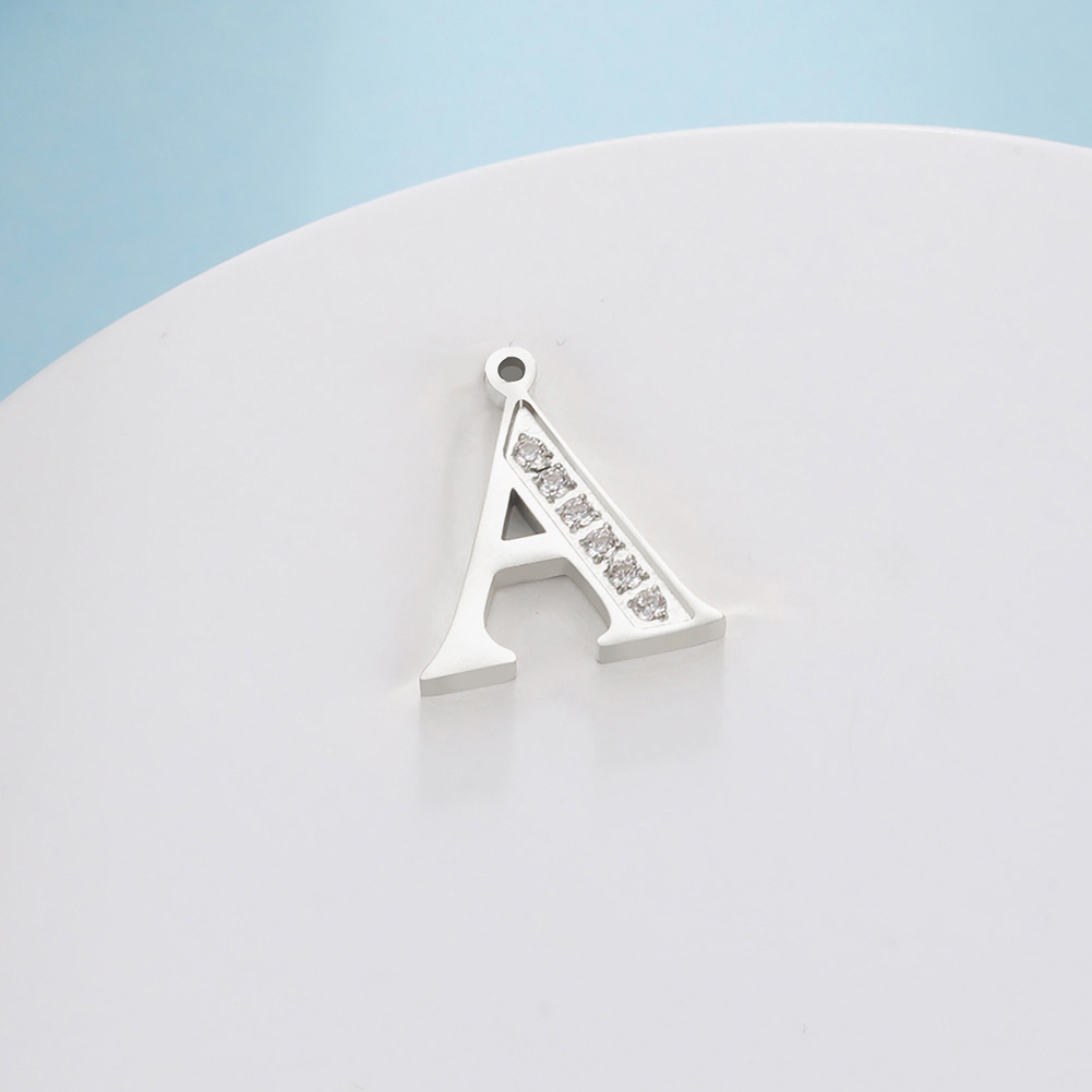 Simple Style Letter Stainless Steel Plating Inlay Zircon Charms display picture 3