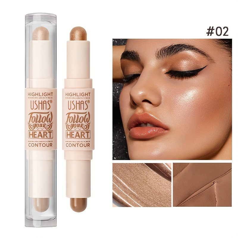 USHAS transfronterizo Amazon 2 en 1 varilla de reparación de alto brillo varilla de corrector polvo de alto brillo natural