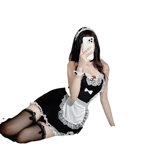 Sweet maid uniform showing breasts, tempting maid costume cosplay, sweet lace maid sexy underwear dropshipping