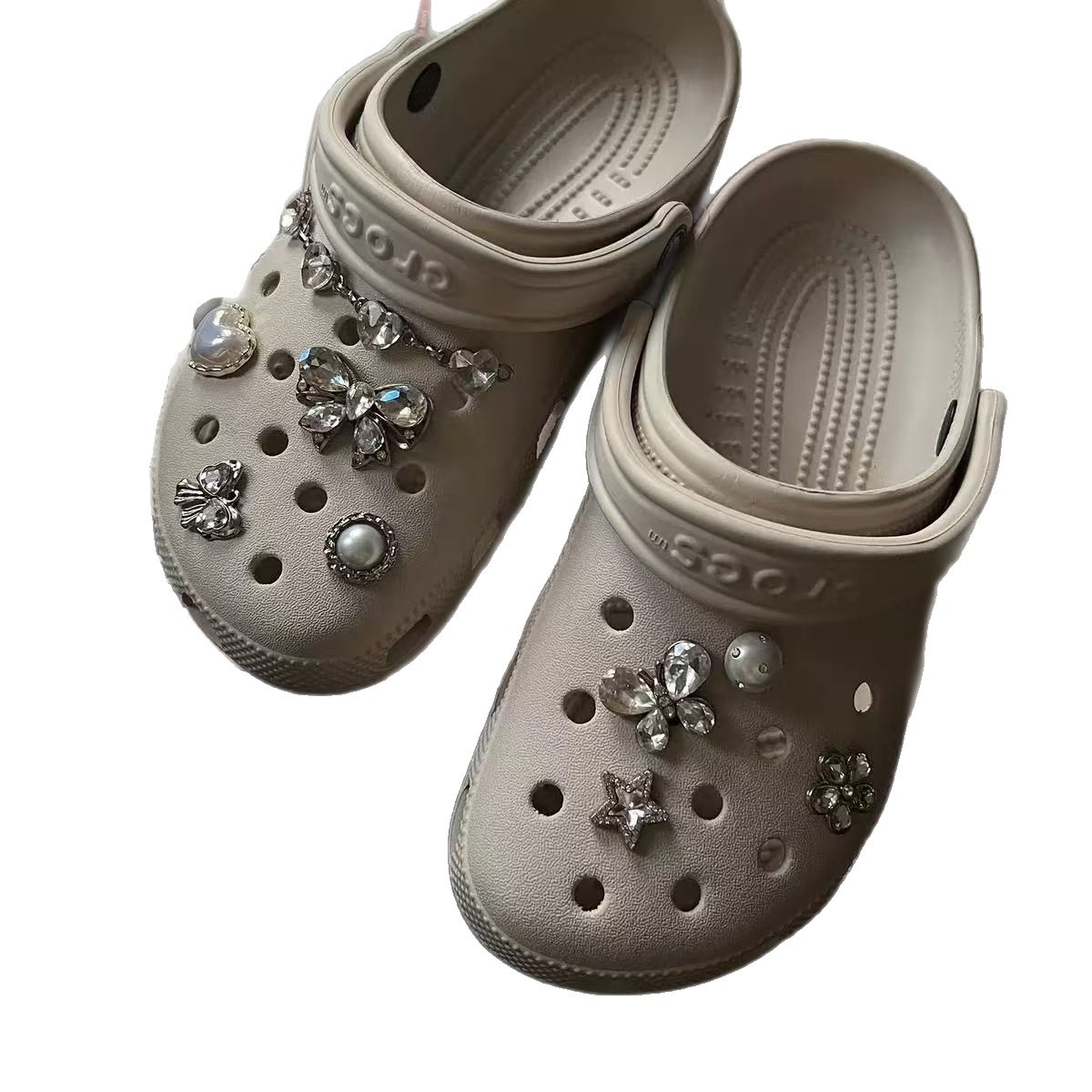 Metal High-End Clogs Accessories DIY Decorative Buckle Accessories Detachable Cross Shoe Flower Buckle Accessories Chain