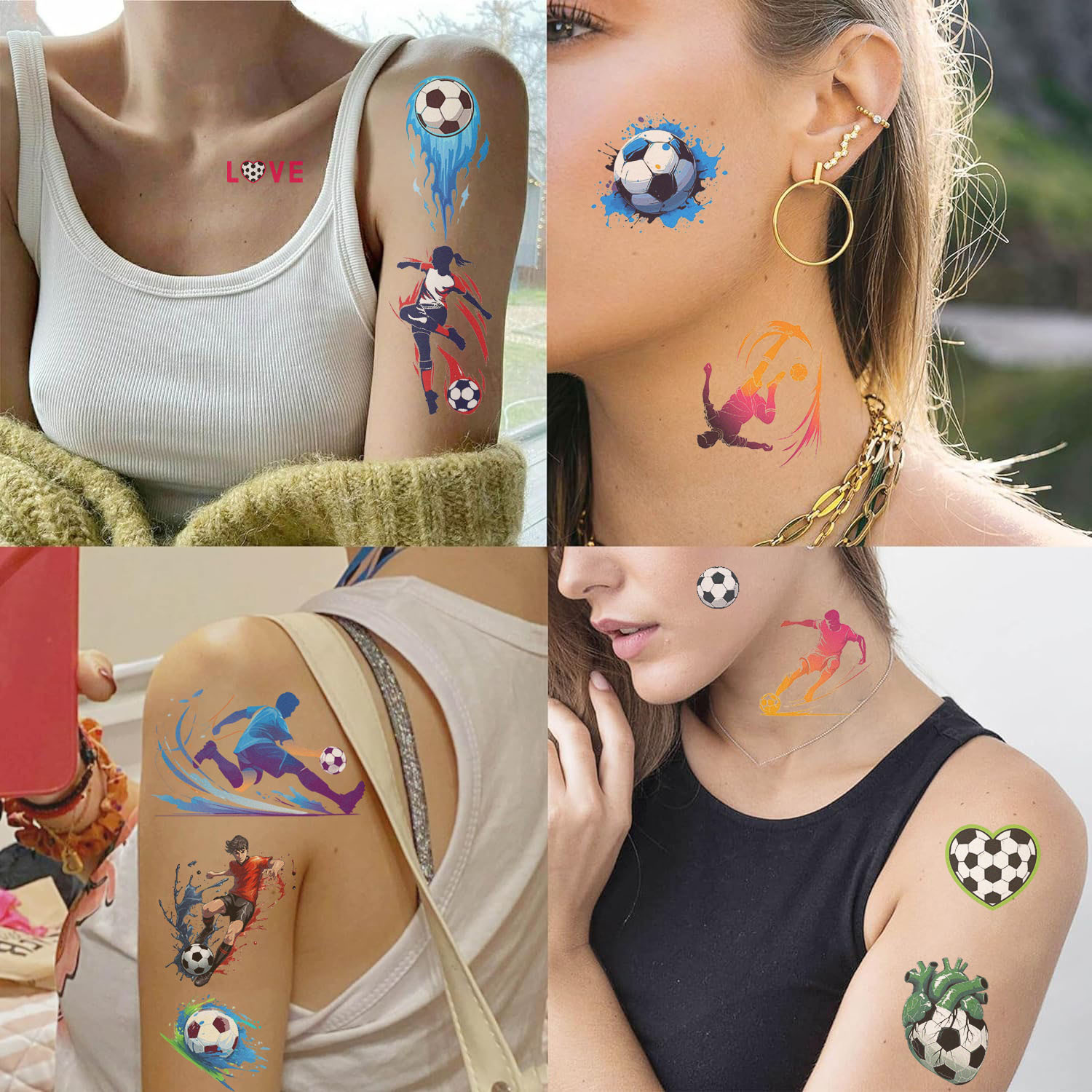 Football Transfer Decal Tattoos & Body Art 10 PCS/Package display picture 6