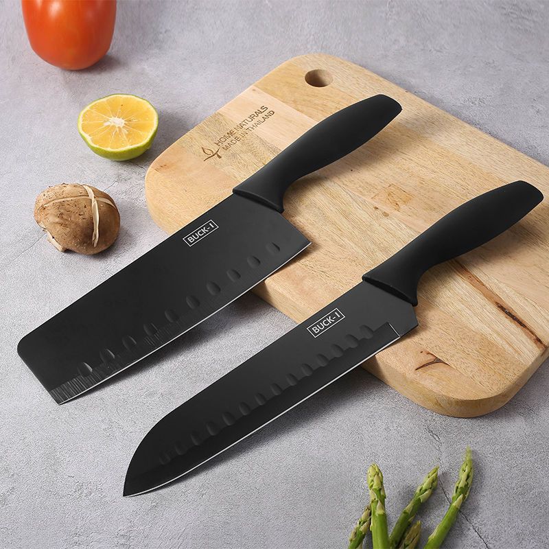 German Black Steel Knife Set Kitchen Knife Cutting Board Two-In-One Household Kitchen Dormitory Food Supplement Cutting Knife Fruit Knife
