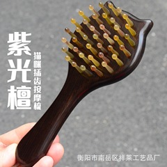 猫の牛の角のマッサージは頭の経絡の指の櫛を櫛にして頭の皮の髪を洗って治療します。