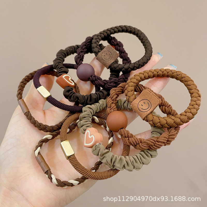 2025 nuevo estilo simple cabello de moda de alta elasticidad correa de correa de cabello multifuncional cubierta de cuero durable cabello bola adornamiento para el cabello