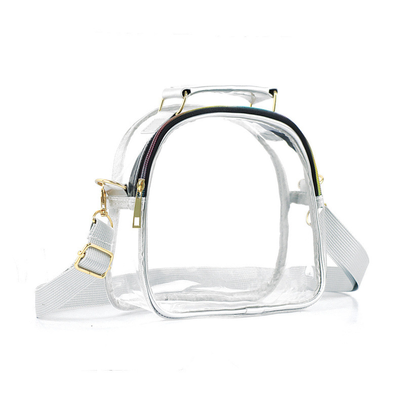En stock, Amazon nueva bolsa de hombro transparente de mujer, TPU verde, bolsa de hombro sin olor.