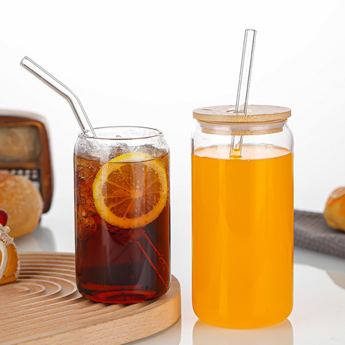 Customizable Large Aluminum Can Shaped Glass Cup for Export - 20 oz Cola Cup, Cold Drink Cup, and Coke Can Design