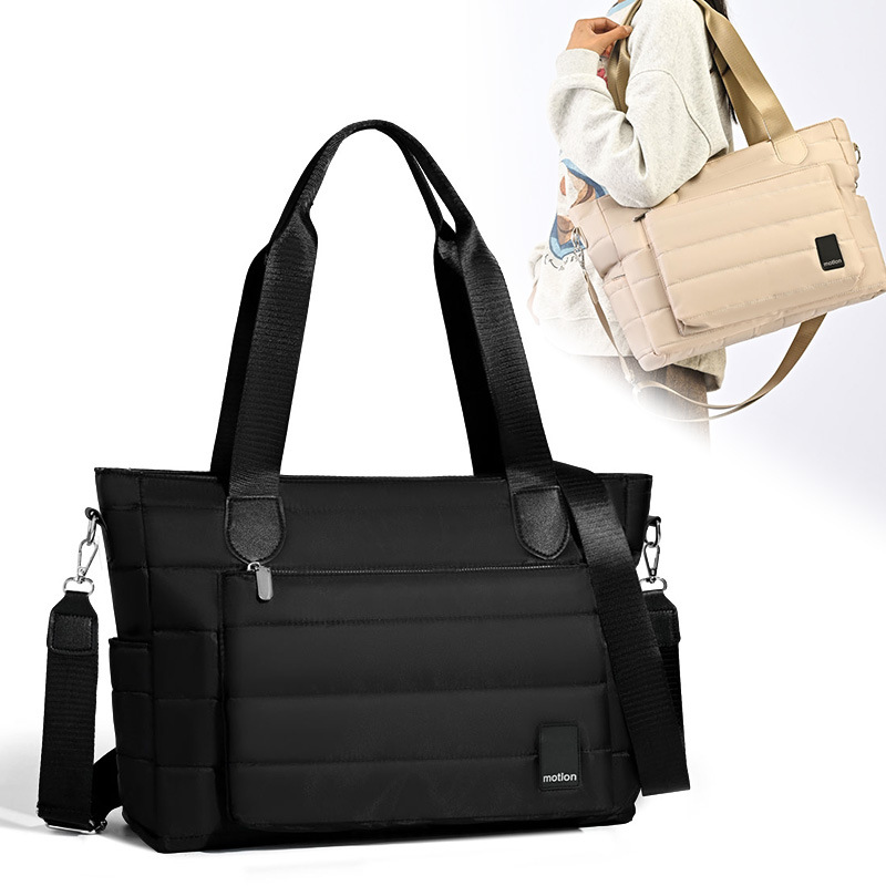 2025跨境女式手提包轻质便携单肩包蓬松单肩包大容量多用途手拎包