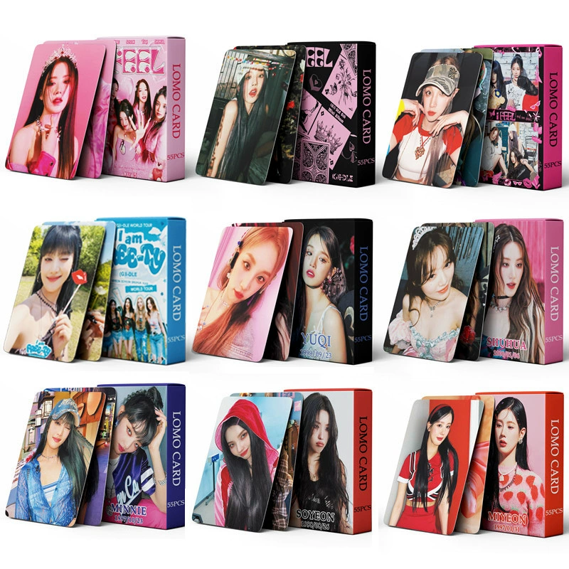 Горячая распродажа: набор маленьких карт 55 шт (G)I-DLE Minnie Тян Сяоцзюань K-POP периферия LOMO карты