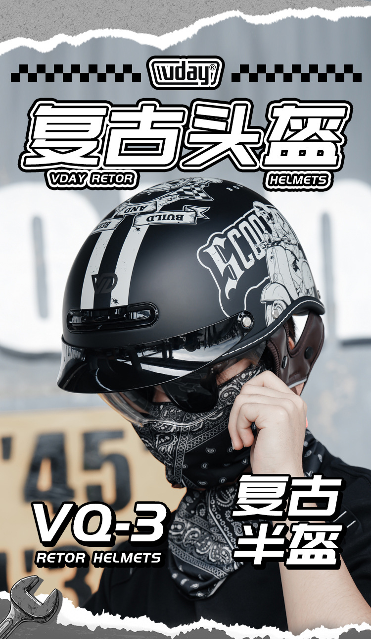 VD cross-border genuine helmet for electric motorcycles, 3C certified, suitable for commuting, summer sun protection, half helmet, all-season safety helmet