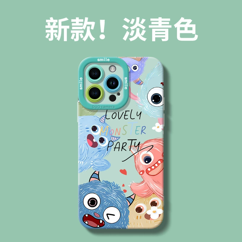 Силиконовый чудище-узор кейс Ju Xin Bo Yuan для iPhone 16 Pro Max / 16 Plus - красочная защитная оболочка