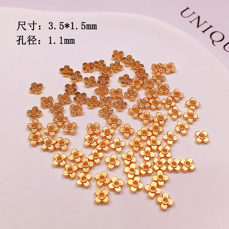 S925 Silver Gold-Plated Small Spacer Beads, Loose Beads, Accessories for Bracelets, Necklaces, String Decorations, DIY Handmade