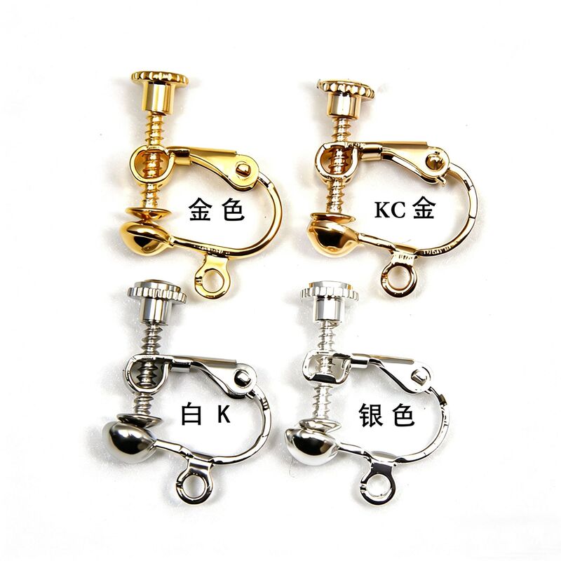 Earring accessories 13mm wave head screw ear clip adjustable elastic ear clip no ear hole DIY jewelry accessories