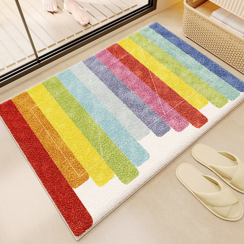Cartoon bathroom rug imitation cashmere bath mat absorbent footer mat household toilet wear-resistant door mat one-piece dropshipping