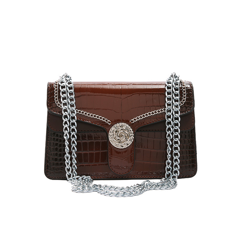 Bags crocodile pattern small square bag ladies shoulder crossbody chain bag_voghion.com