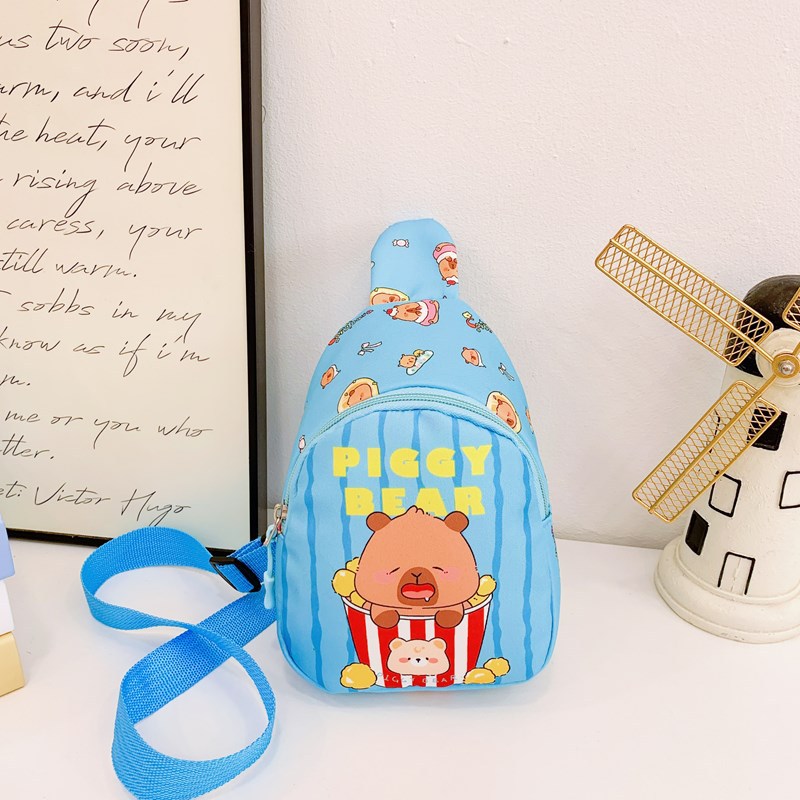 Bolsos de pecho de dibujos animados japoneses para niños y niñas encantadores carteras de cambio de bebé Capibara nuevas bolsas de impresión para niños