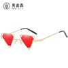 Glasses solar-powered, triangle, metal sunglasses, punk style, European style