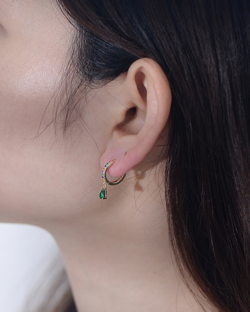 1 Pair Quantity 1 Pair 925 Sterling Silver Zircon Water Droplets Drop Earrings