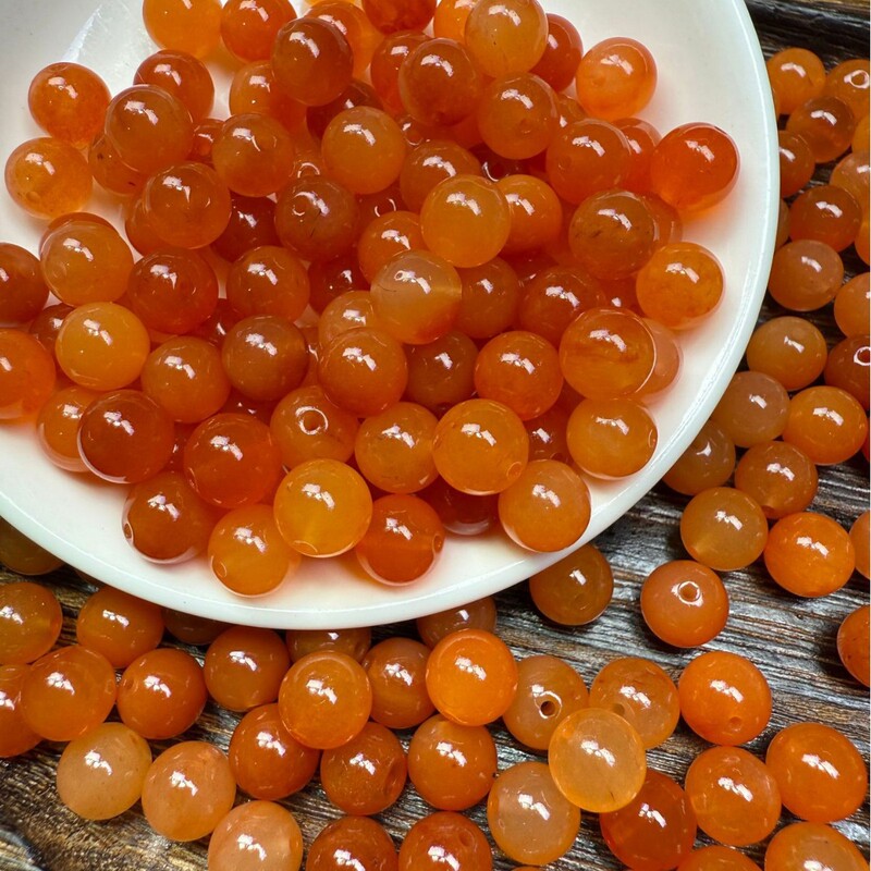 Natural Scarlet Jade Cherry Red Round Bead Spacer Bead Scattered Bead Wen Play Peizhu King Kong Star Moon Bodhi Bead Handstring Accessories