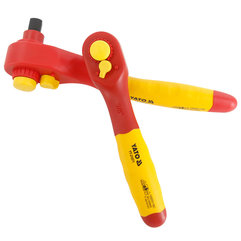 YATO双向快速绝缘棘轮扳手1000V大中小飞省力刺轮自动快板子