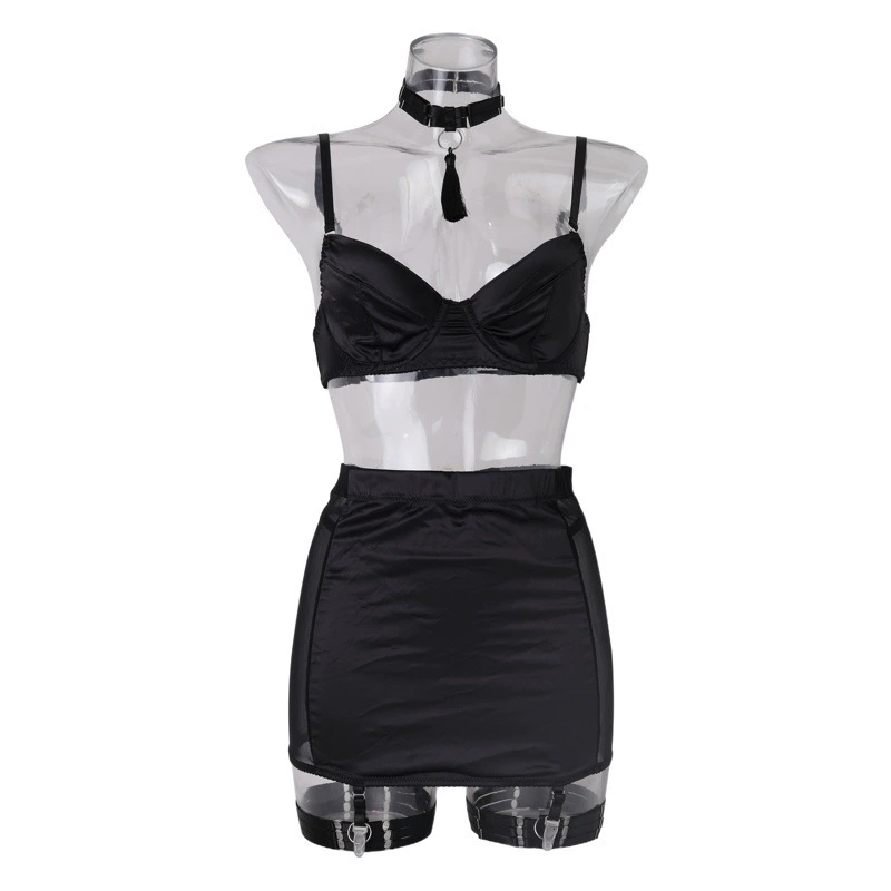 Новая фабричная прямая атласная сетка с перспективной кисточкой на бедрах, женская мода, сексуальное нижнее белье, комплект из пяти предметов