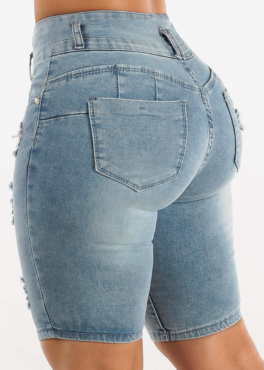 Summer, Spring Season Women's Gender Women's Daily Retro Classic Style Solid Color Knee Length Jeans