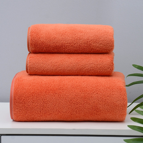 Brother Yang's same style towel and bath towel three-piece set, coral velvet set, softer than pure cotton, absorbent and thickened by 2 wool